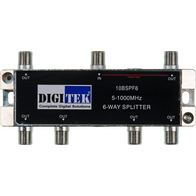 Digitek 6 Way 5-1000MHz F Type Splitter - 1 Leg Power Pass - 10BSPF6