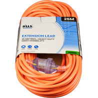 Hills Antenna 25M High Vis Orange Heavy Duty Extension Lead 1.0mm2 - 09HHDELHV-25M-ORG/WP