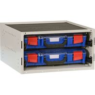 Cabinet c/w 2 STS Small PC lid Cases- Blue - 33SCS2SA-BL