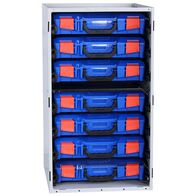 Cabinet c/w 7 Small PC Lid Cases - Blue - 33SCS7SA-BL