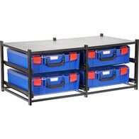 Dual Frame assembled c/w 4 Large PC Lid  Cases-Blue - 33SFD4LA-BL