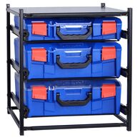 2 Large Drawer Frame + 1 Small Drawer Assembled c/w PC Lid Cases- Blue Blue Cases - 33SFS2L1SA-BL
