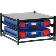 2 Small Drawer Frame Assembled c/w 2 Small PC Lid Cases- Blue - 33SFS2SA-BL