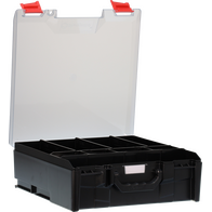 StorageTek STLC-BK Case Large Clear PC Lid c/w dividers-Black - 33STLC-BK