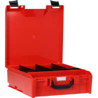 StorageTek Case Large ABS Lid c/w dividers-Red with Black Clasps - 33STL-RD
