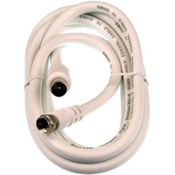 Digitek 1.8M F Type Male to Pal Male Quad Fly Lead - White - 06A318MQW