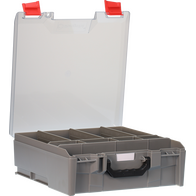StorageTek Case Large Clear Lid PC c/w dividers-Grey - 33STLC-GY