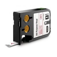 VINYL TAPE, ALL PURPOSE RED ON WHITE, 12mm x 7m