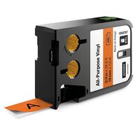 VINYL TAPE, ALL PURPOSE BLACK ON ORANGE, 19mm x 7m