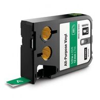 VINYL TAPE, ALL PURPOSE WHITE ON GREEN, 12mm x 7m