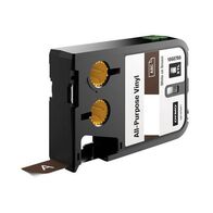 VINYL TAPE, ALL PURPOSE WHITE ON BROWN, 12mm x 7m