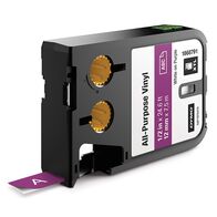 VINYL TAPE, ALL PURPOSE WHITE ON PURPLE, 12mm x 7m