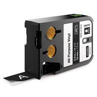 VINYL TAPE, ALL PURPOSE WHITE ON BLACK, 19mm x 7m