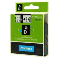 D1 STANDARD TAPE BLACK ON WHITE, 9mm x 7m