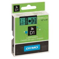 D1 STANDARD TAPE BLACK ON GREEN, 12mm x 7m