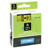 D1 STANDARD TAPE BLACK ON YELLOW, 19mm x 7m