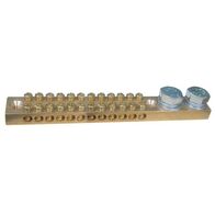 EARTH N/BAR 12 WAY 2xM10 STUDS 2 SCREW/ TUNNEL NUMBERED 165A