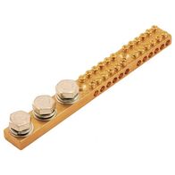 EARTH N/BAR 12 WAY 3xM10 STUDS 2 SCREW/ TUNNEL NUMBERED 165A