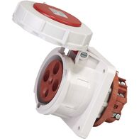 SOCKET, PANEL MOUNTED,STRAIGHT 4P, 400V, 63A, IP67, 6H,IEC309