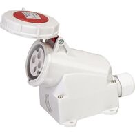 SOCKET, FIXED, SURFACE MOUNT 4P, 400V, 16A, IP67, 6H,IEC309