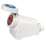 SOCKET, FIXED, SURFACE MOUNT 3P, 230V, 63A, IP67, 6H,IEC309