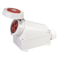 SOCKET, FIXED, SURFACE MOUNT 4P, 400V, 63A, IP67, 6H,IEC309