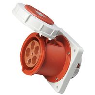SOCKET, PANEL MOUNTED,STRAIGHT 5P, 400V, 125A, IP67,6H,IEC309