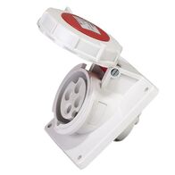 SOCKET, PANEL MOUNTED, ANGLED 4P, 400V, 16A, IP67, 6H,IEC309