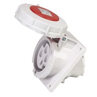 SOCKET, PANEL MOUNTED, ANGLED 4P, 400V, 32A, IP67, 6H,IEC309