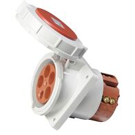SOCKET, PANEL MOUNTED, ANGLED 5P, 400V, 125A, IP67,6H,IEC309