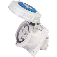 SOCKET, PANEL MOUNTED,STRAIGHT 3P, 230V, 32A, IP67, 6H,IEC309