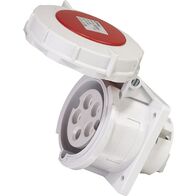 SOCKET, PANEL MOUNTED,STRAIGHT 5P, 400V, 32A, IP67, 6H,IEC309