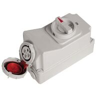 SOCKT OUTLT,SWITCHD,INTERLOCKD 4P, 400V, 16A, IP67, 6H,IEC309