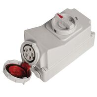 SOCKT OUTLT,SWITCHD,INTERLOCKD 5P, 400V, 16A, IP67, 6H,IEC309