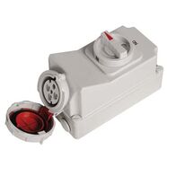 SOCKT OUTLT,SWITCHD,INTERLOCKD 4P, 400V, 32A, IP67, 6H,IEC309