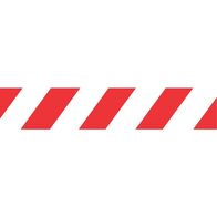 SAFETY TUBE PREM RED & WHITE DIAG STRIPE-TAPEX-50m