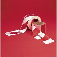 SAFETY TAPE RED & WHITE DIAGONAL STRIPE, 100m (10)