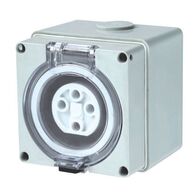 FIXED SOCKET, 4 PIN 20A, ROUND IP66 SERIES