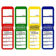 TEST TAGS, H/DUTY RECT RAINBOW (25 RD/GN/BL/Y) [100]