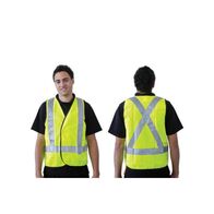 SAFETY VEST DAY/NIGHT USE YELLOW, X BACK REFL TAPE, 2XL