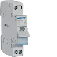 1-pole, 40A Centre Off Modular Changeover Switch with Top Common Point