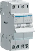 2-pole, 25A Centre Off Modular Changeover Switch with Top Common Point