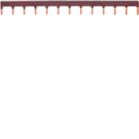 Insulated busbar 1P 63A prong 10mm² brown 13M