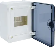 Small distributor,golf,surface,1row,IP40,4M,MS-terminal,AUS,N+PE,transparen door