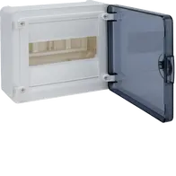 Small distributor,golf,surface,1row,IP40,8M,MS-terminal,ANZ,N+PE,transparen door