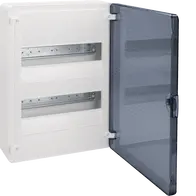 Small distributor,golf,surface,2row,IP40,24M,MS-terminal,ANZ,N+PE,transpare door