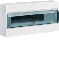 Sm.distr.,VD/IC²,surface,1row,18M,IP40,MS-terminals,AUS,N+PE,transparent door