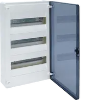 Small distributor,golf,surface,3row,IP40,36M,MS-terminal,ANZ,N+PE,transpare door