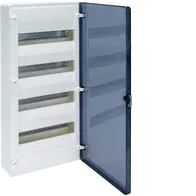Small distributor,golf,surface,4row,IP40,48M,MS-terminal,ANZ,N+PE,transpare door