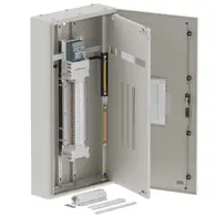 Single chassis, apex, 48 Pole,200A MCCB Twin, 6 Modules, grey, 1200x600x200mm